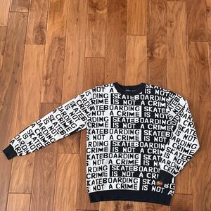 Santa Cruz Skateboards Black and White Crewneck Sweater